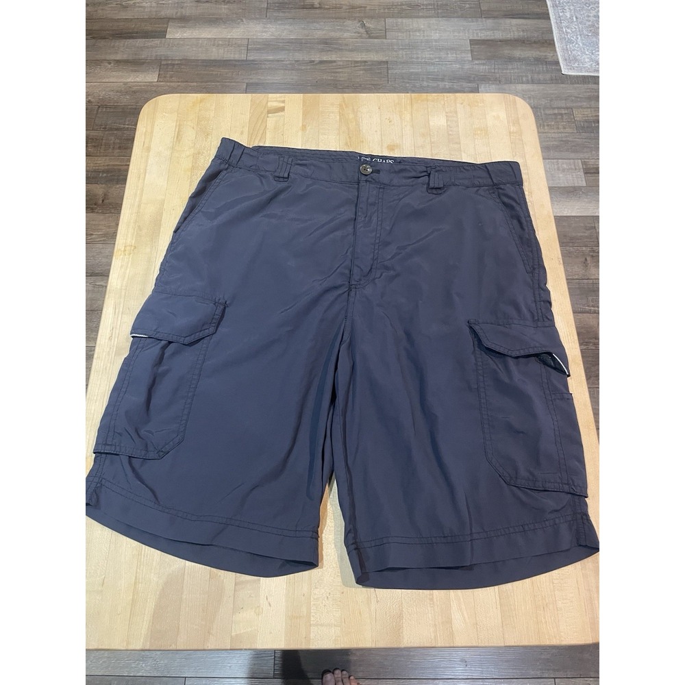 Vintage Chaps Performance Stretch Cargo Shorts Mens 32 Black Lightweight Hiking